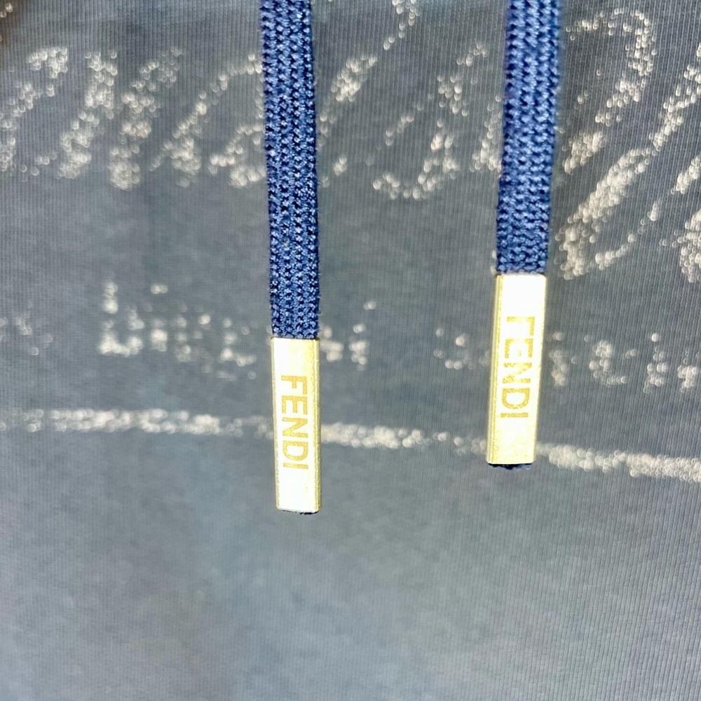 Fendi Blue Vintage Hoodie Women Medium - Picture 4 of 6